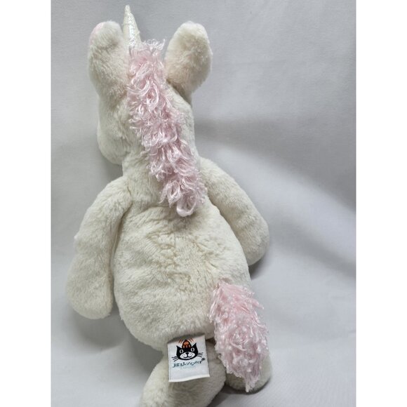 Jellycat Bashful Unicorn Pink Soft Plush Stuffed Animal Toy 12” - Picture 9 of 9